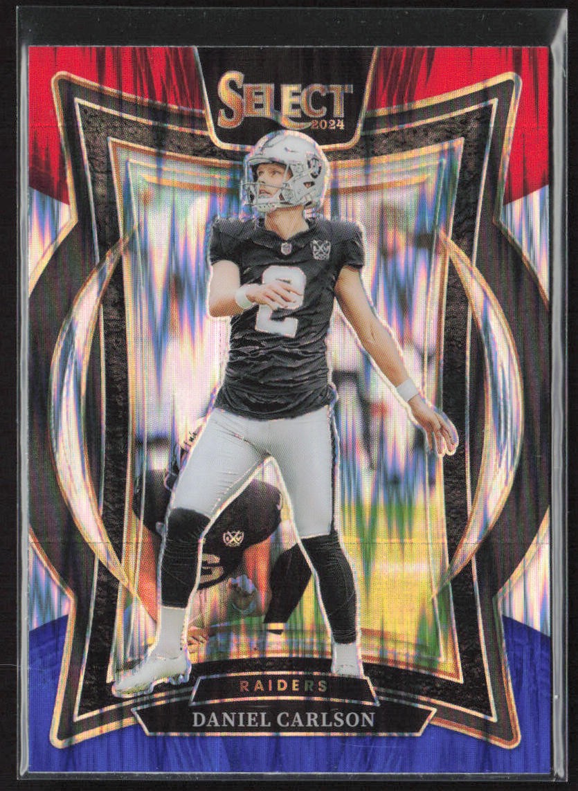 2024 Panini Select #43 Daniel Carlson Red & Blue Prizm Shock