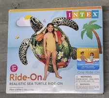 NEW Intex Realistic Sea Turtle Inflatable Ride On Pool Float Heavy Duty Handles