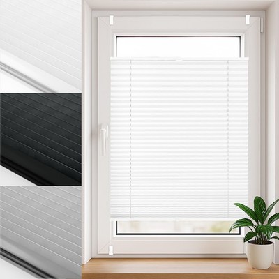 Plissee Klemmfix ohne Bohren Jalousie Faltrollo blickdicht Plisseerollo Easyfix