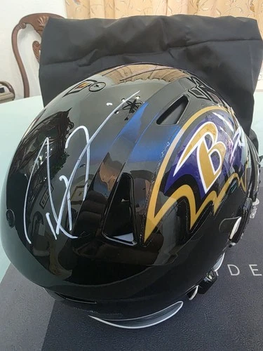Ray Lewis Signed Full Size Helmet SpeedFlex Beckett Baltimore Ravens