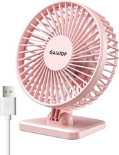 Gaiatop USB Desk Fan, Small But Powerful, Personal Portable Quiet 3 Pink