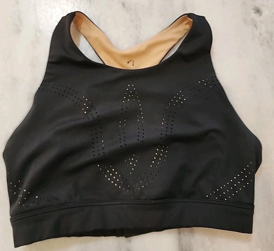 BuffBunny Sports Bra Crisscross Straps Size L Black Workout Athletic Yoga - Image 4 of 4