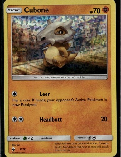 Cubone 7/12 Promo McDonald's Promos 2018 007/012 Fighting Holo Pokemon Card