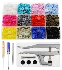 288 Sets KAM Snaps Buttons + Snap Pliers, Size 24 T8 Plastic Snaps Starter Fa...
