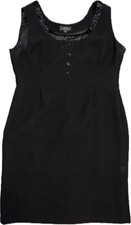 Tahari Size 14 Black Sleeveless Dress Scoop Neck Business Work Gothic Party