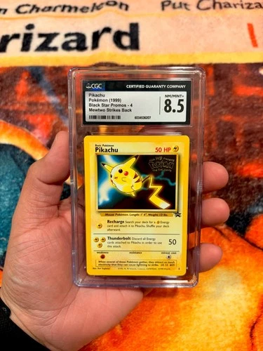 Pokémon TCG Pikachu #4 Stamped 1999 WB Movie Black Star Promo Card WOTC CGC 8.5