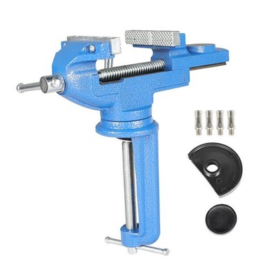 High Quality Bench Vise With Clamp Post Universal 3 Inch Clamps 360° Swivel Base