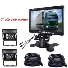 10M Kabel 2x Zwei Rückfahrkamera Nachtsicht Mit 7 Zoll Monitor Wohnmobil LKW Bus