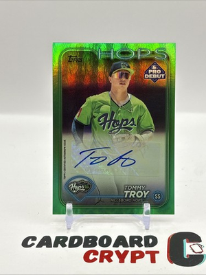 #ad 2024 Topps Pro Debut Tommy Troy #PD 166 Green Foil Autographs 99 AU RC $10.00