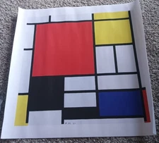 Van Gogh: Composition in red, blue and yellow -painted in oil on canvas