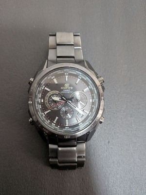 Casio EDIFICE EQW-M600DC-1AJF Black Dial Solar Radio Men's Wristwatch Box Used