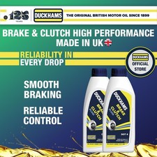 x2 DUCKHAMS Brake & Clutch Fluid DOT-4 1L High Performance For Ford