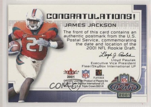 Jim Jackson Rookie Card 2001 Fleer Hot Prospects Rookie Premiere Postmarks /1975 James Jackson ...