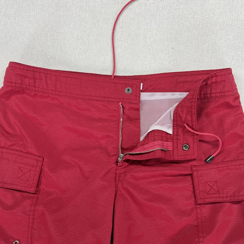 Pantalones Cortos Mr Turk Para Hombres 30 Rojo Poliamida Carga Bañador Board Shorts Forrados EE. UU. Foto 4 de 4