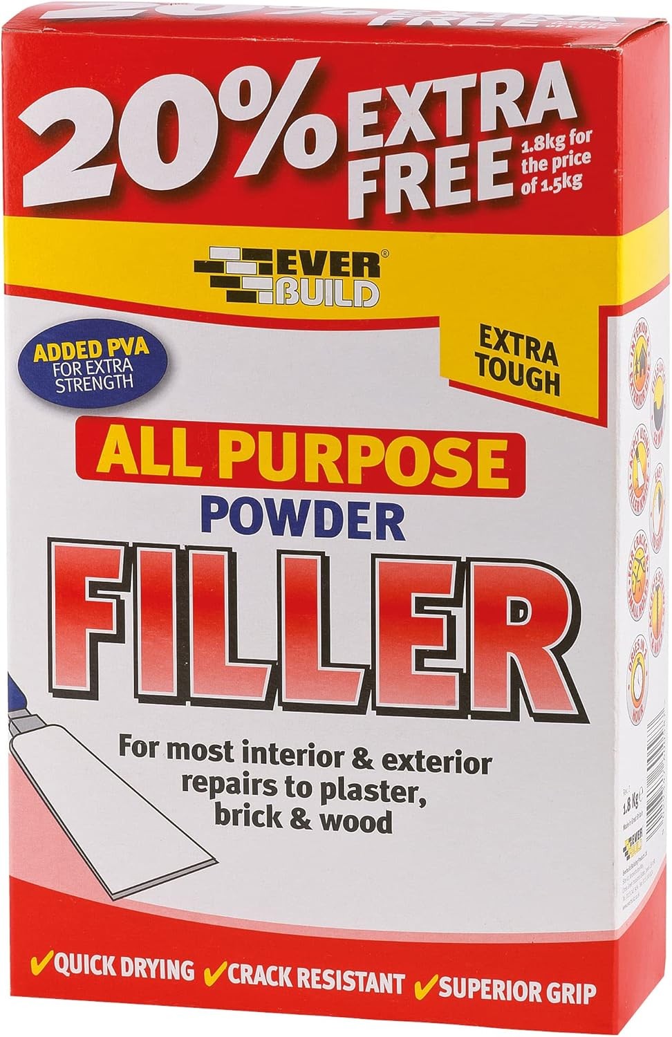 Everbuild All Purpose Powder Filler – Suitable for Interior and Exterior Use