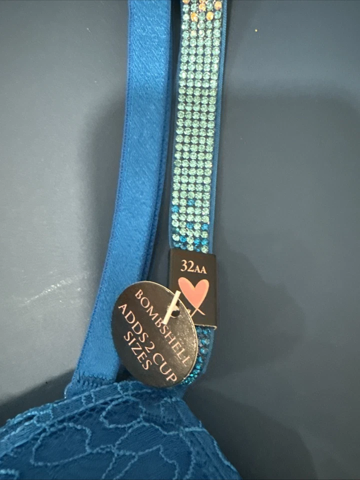 Victoria's Secret Bombshell 32AA Blue Lace Push-Up Bra Brand New with Tags! NWT - Image 2 of 4