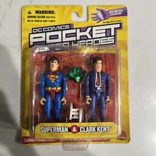 DC Direct Pocket Super Heroes Superman & Clark Kent 2-Pack 2002 MOC