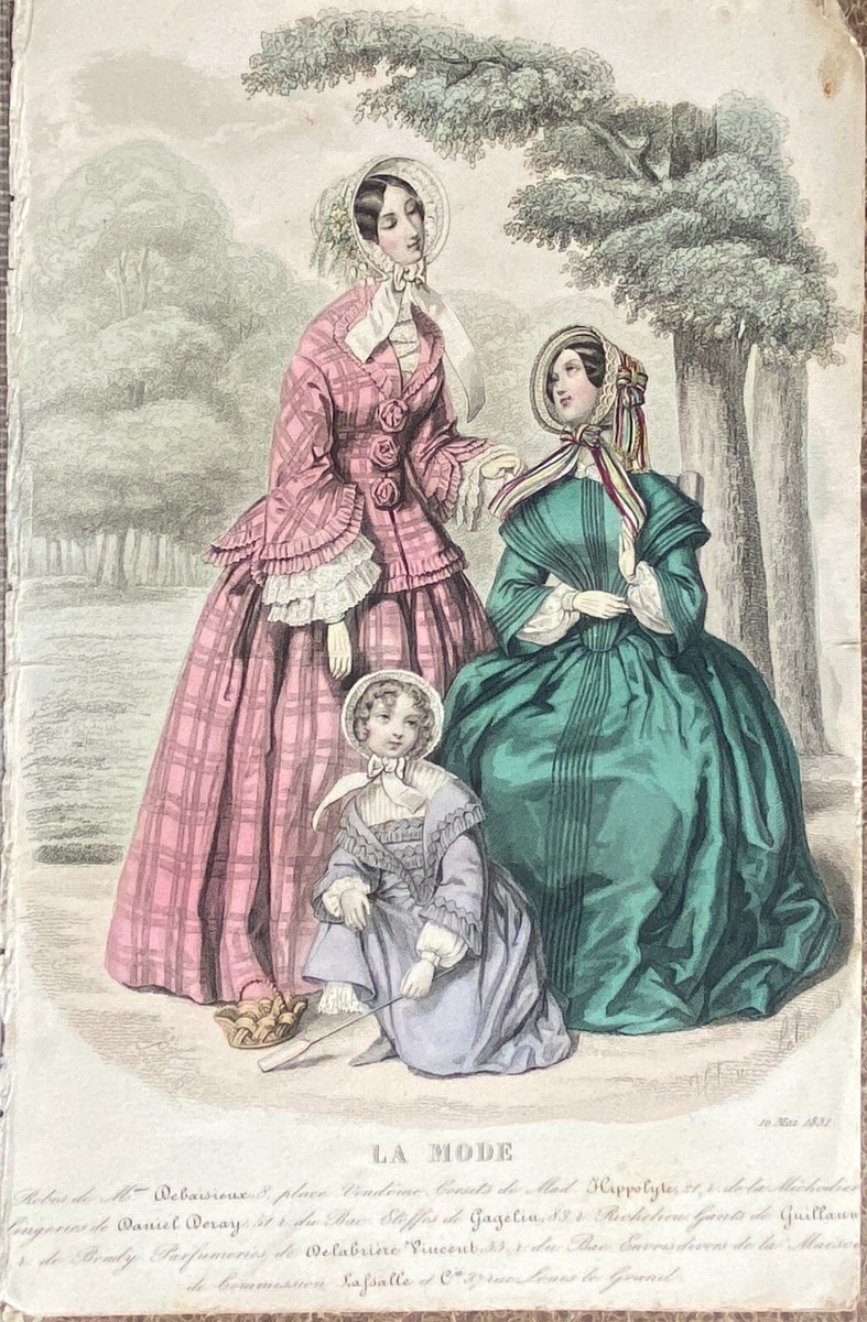 Engraving of Fashion 24x16 cm Journal Fashion 1851 | eBay