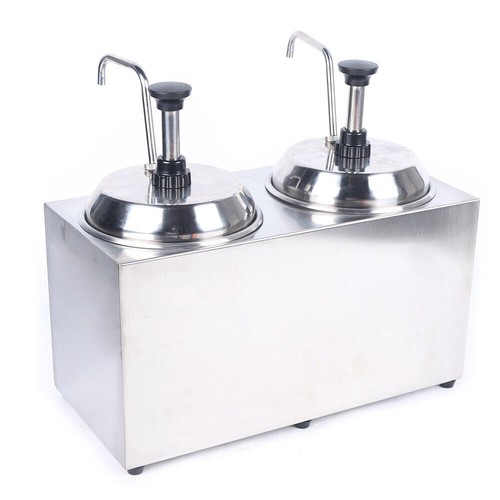 Commercial Hot Fudge Warmer Nacho Cheese Sauce Warmer w/ Pump Dispenser 1600W - Picture 4 of 12