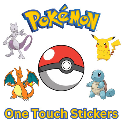 Pokémon One Touch Stickers - 45 Stickers - Premium Vinyl