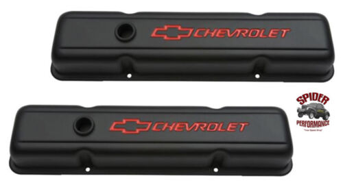 1978-1986 Chevy C/K pickup small block valve covers BOWTIE BLACK SHORT kit - Picture 2 of 4