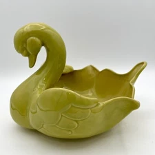 Vintage Freeman McFarlin Kay Finch Green Swan California Pottery Large Planter