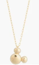 Disney x Baublebar Mickey Mouse Pave Pendant Necklace New