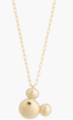 ◆bauble bar◆Mickey Mouse Disney Pave Pendant Necklace Mickey Mouse Disney Pavé Pendant Necklace - Gold/Pavé