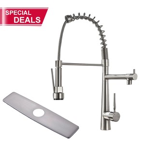 Commercial Kitchen Faucets with Pull Down Sprayer Single ...