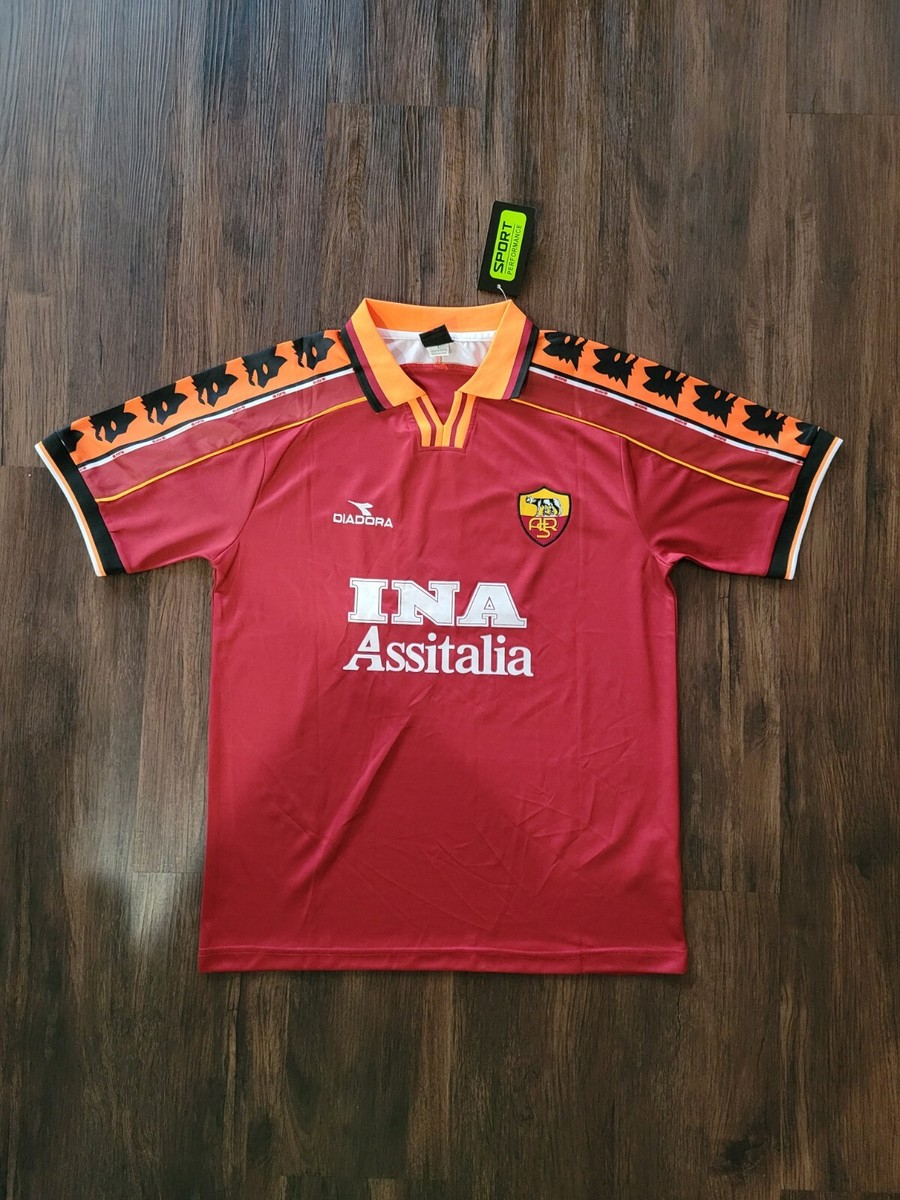 選手支給品　DIADORA　99〜00 ASローマ　トッティ　コパイタリア仕様 Diadora Authentic AS Roma 1999/00 Totti Home Jersey Size XL