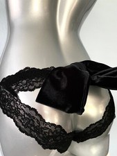 Victoria's Secret Cheeky Panty Dream Angels Lace Open Black Velvet Bow S M L XL