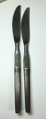 Ekco Eterna LA JOYA Stainless Knives Wood-Like Handle Danish Modern n 