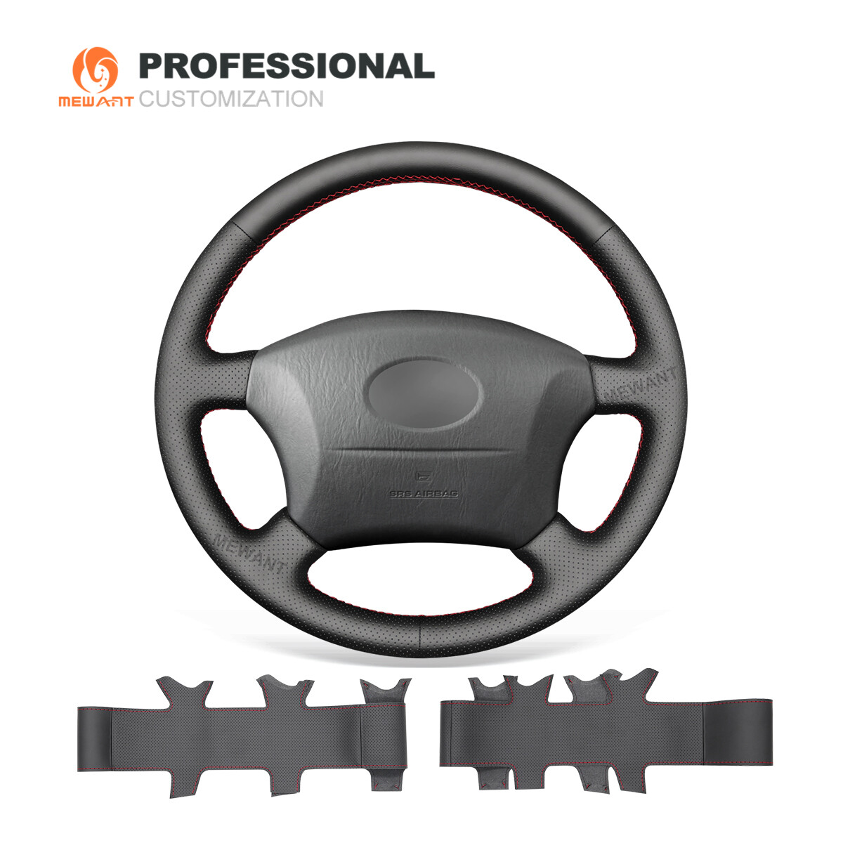 MEWANT Genuine Leather Steering Wheel Cover for Toyota Land