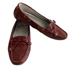 Marc Joseph New York Women Sz 7.5 Cypress Hill Leather Burgundy Round Toe Shoe