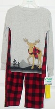 Carter's Child of Mine Boys Plaid Moose Pajama Set Size 5 T NEW