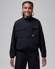Nike Air Jordan Big Kids Girls' Jumpman Woven Taping Jacket Black Size Medium
