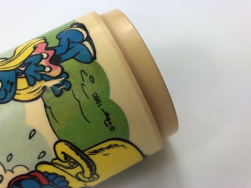 Tazza Puffi Deka Vintage 1980 - Tazza di plastica per bambini USA - Foto 5 di 8
