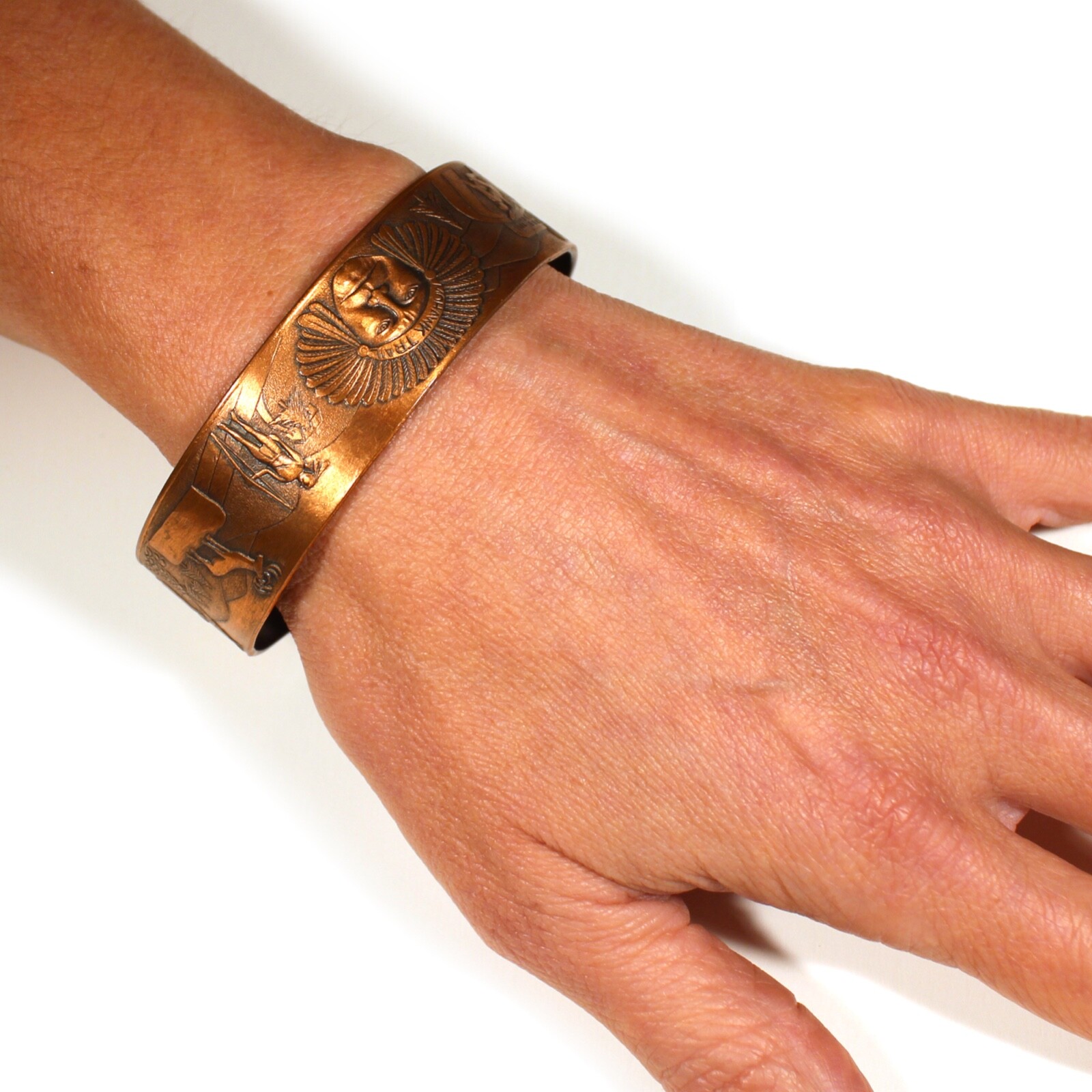 MOHAWK TRAIL COPPER CUFF BRACELET STORYTELLER SCE… - image 5