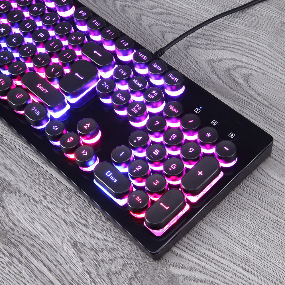 Computer Desktop Gaming Keyboard Keypad Mechanical Feel Led RGB Light Backlit-image