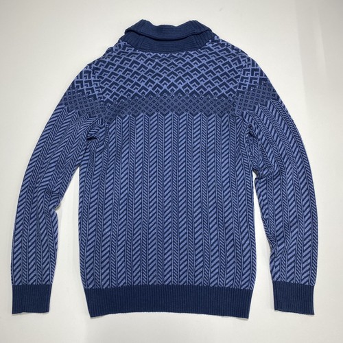 Maglione scialle American Rag uomo grande Fair Isle maglia indaco erica 154711IND - Foto 2 di 11