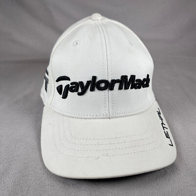 TaylorMade Golf Hat Mens S/M White Flex Baseball Cap Embroidered Lethal RBZ