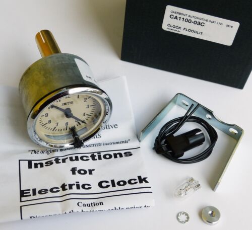 Genuine Smiths 12V Classic Car Clock Chrome Bezel & Magnolia /Cream Face GAE128M - Picture 2 of 2
