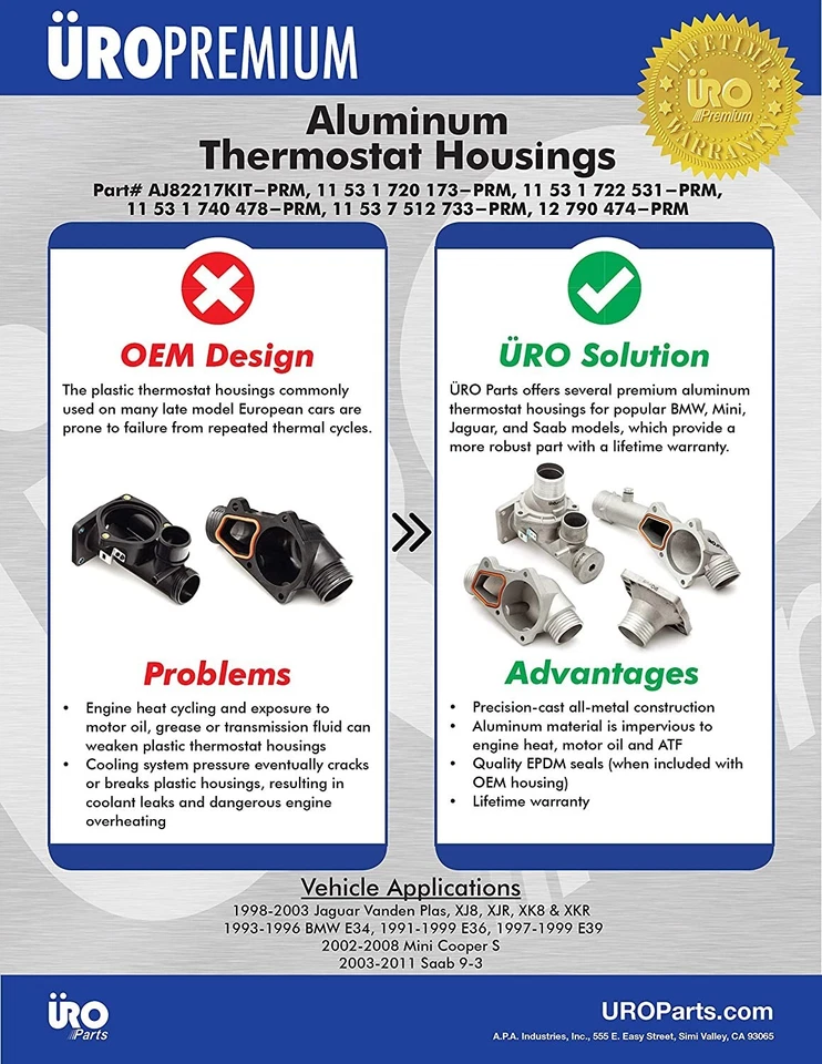 ✅ Cubierta de carcasa de termostato de aluminio para BMW E36 323i 325i 328i E34 525i M3 M4 Z3 Foto 2 de 4