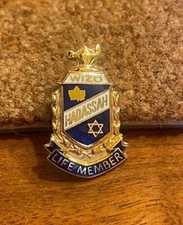 Vintage Canada WIZO Hadassah Life Member Pin
