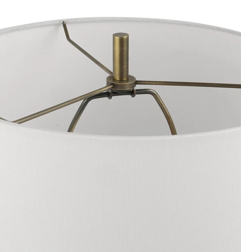 Minimalist Black Faux Granite Stone Table Lamp 34 in Buffet Style Trumpet Shape - Picture 8 of 8