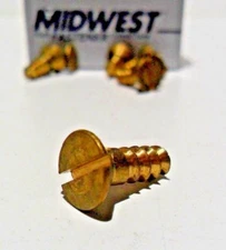 Midwest Fasteners #10 Slotted Solid Brass Flat Head Wood Screws 100ct Various sz
