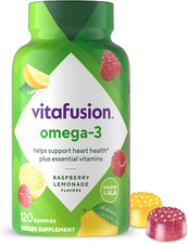 Vitafusion Omega-3 Gummy Vitamins, Berry Lemonade Flavored, 120 Count