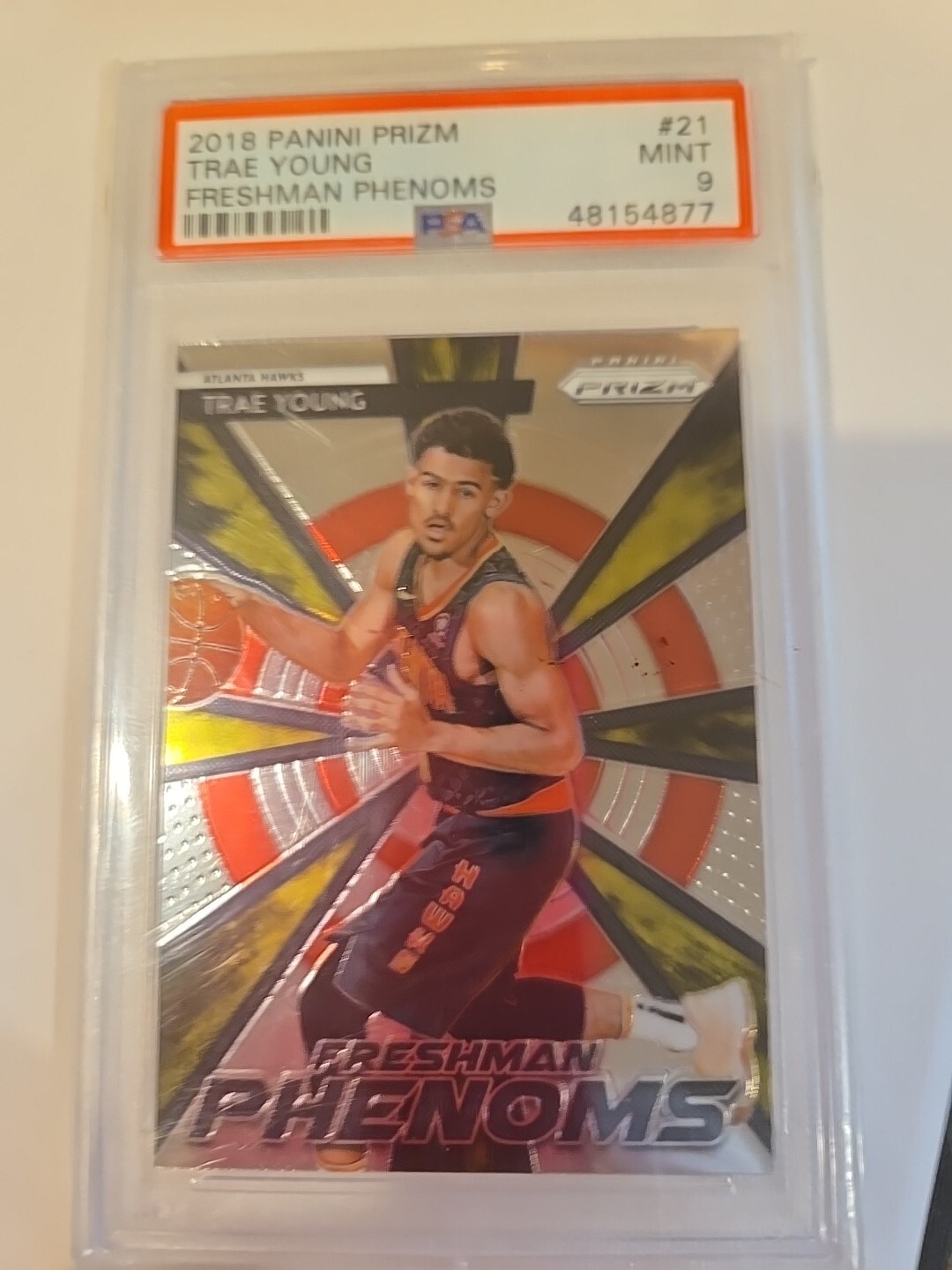 2018 PANINI PRIZM TRAE YOUNG FREASHMAN PHENOMS SILVER RC PSA MINT 9