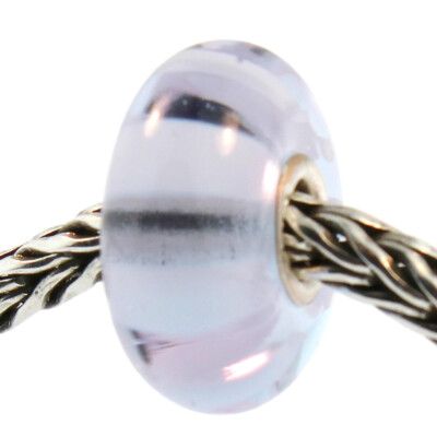 Authentic Trollbeads Glass 61380 Lavender Stripe :0