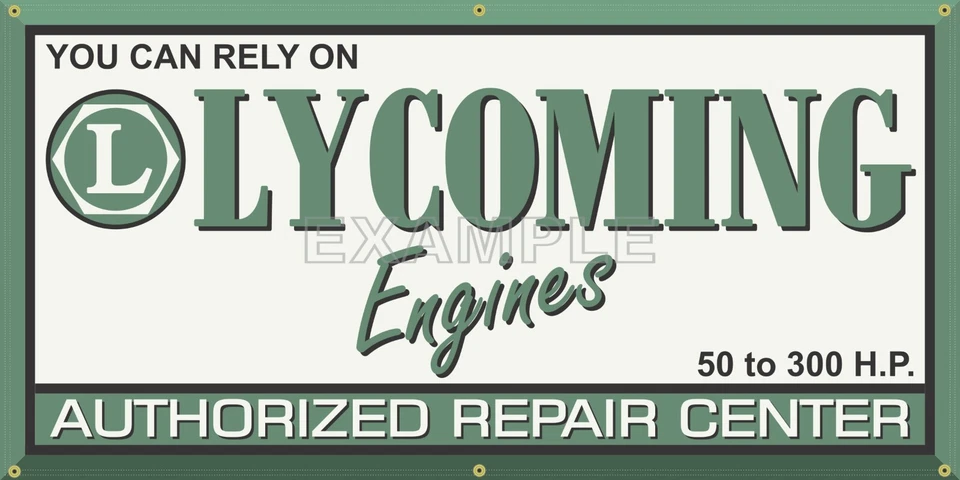 REVVED UP BANNERS LYCOMING AVIATION ENGINES AIRPLANE DEALER REPAIR SIGN REMAKE BANNER SIZE OPTIONS